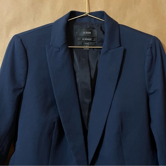 J. Crew | NWOT Parke Blazer in Bi-Stretch Cotton Classic Navy Size 2 - Picture 4 of 16